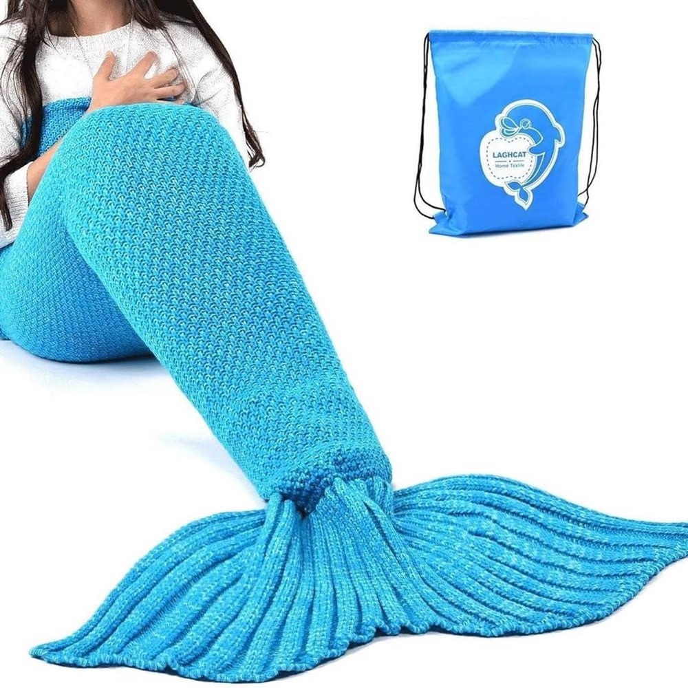 Blue Mermaid Tail Blanket